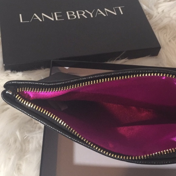 Lane Bryant Black leather Pouch Bag Clutch New - Picture 3 of 4
